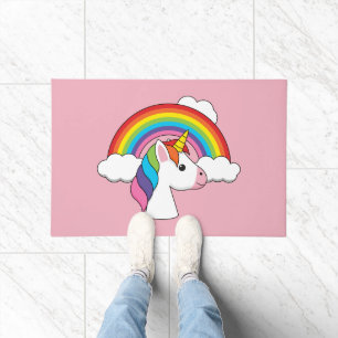 Eenhoorn en Regenboog met Wolken Kawaii Deurmat