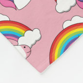 Eenhoorn en Regenboog met Wolken Kawaii Fleece Deken (Hoek)