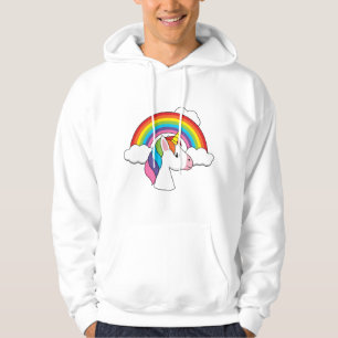 Eenhoorn en Regenboog met Wolken Kawaii Hoodie