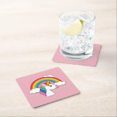 Eenhoorn en Regenboog met Wolken Kawaii Kartonnen Onderzetters (Insitu)