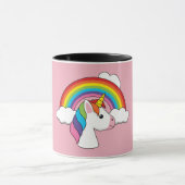 Eenhoorn en Regenboog met Wolken Kawaii Mok (Midden)