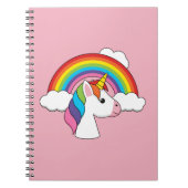 Eenhoorn en Regenboog met Wolken Kawaii Notitieboek (Voorkant)