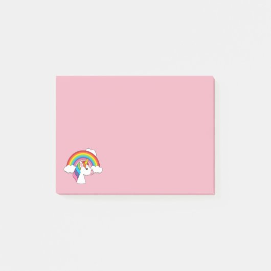 Eenhoorn en Regenboog met Wolken Kawaii Post-it® Notes (Voorkant)