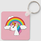Eenhoorn en Regenboog met Wolken Kawaii Sleutelhanger (Achterkant)