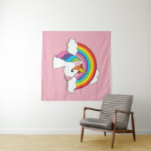 Eenhoorn en Regenboog met Wolken Kawaii Wandkleed (In Situ (horizontaal))