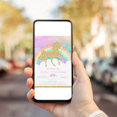 Eenhoorn en regenboog pastel Eenhoorn Verjaardag Kaart