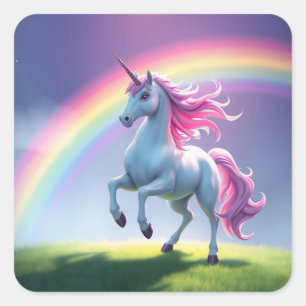 eenhoorn en regenboog Stickers