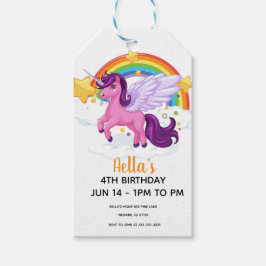 Eenhoorn en Regenboog Verjaardag Cadeaulabel