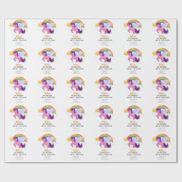 Eenhoorn en Regenboog Verjaardag Cadeaupapier