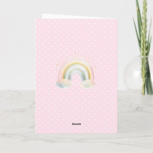 Eenhoorn en Regenboog Verjaardagskaart Kaart (Achterkant)