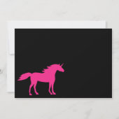 Eenhoorn en regenboog verjaardagsuitnodiging voor  kaart (Achterkant)