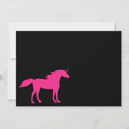 Eenhoorn en regenboog verjaardagsuitnodiging voor  kaart (Achterkant)