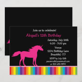 Eenhoorn en regenboog verjaardagsuitnodiging voor  kaart (Voorkant / Achterkant)