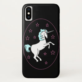 Eenhoorn en roze sterren iPhone x hoesje