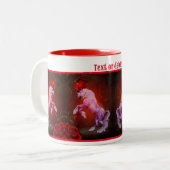 Eenhoorn en Rozen Fantasy Paard gepersonaliseerd Tweekleurige Koffiemok (Voorkant links)