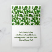 Eenhoorn en Shamrocks vakantie Kaart (Binnen)