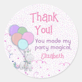 Eenhoorn en sprinkels kleurrijke verjaardag ronde sticker