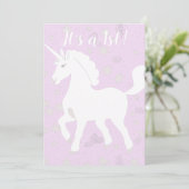 Eenhoorn en sterren 1e verjaardag kaart (Staand voorkant)