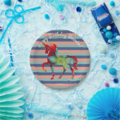 Eenhoorn en Strepen Verjaardagspapier Borden Papieren Bordje (Feest)