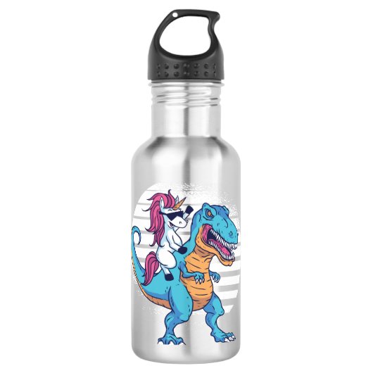 Eenhoorn en T-Rex Waterfles (Voorkant)