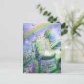 eenhoorn en vlinders briefkaart (Staand voorkant)