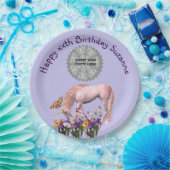 Eenhoorn en vlinders foto verjaardagsfeestje papieren bordje (Feest)