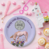 Eenhoorn en vlinders foto verjaardagsfeestje papieren bordje (Feest)