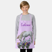 Eenhoorn en vlinders gepersonaliseerd dier schort (Gedragen)