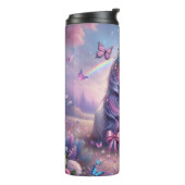 Eenhoorn en vlinders Roze Coquette Fantasy Thermosbeker (Gedraaid links)