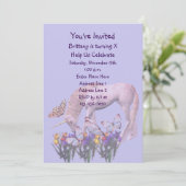 Eenhoorn en Vlinders Verjaardagsfeestje Kaart (Staand voorkant)