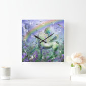 eenhoorn en vlinders vierkante klok (Huis)