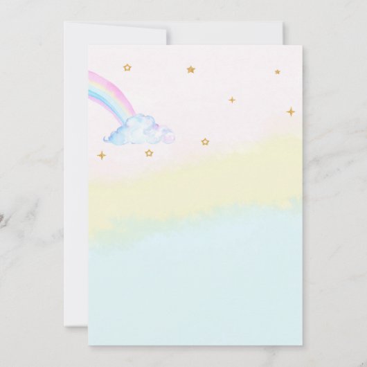 Eenhoorn en zeemeermin verjaardag uitnodiging voor (Achterkant)