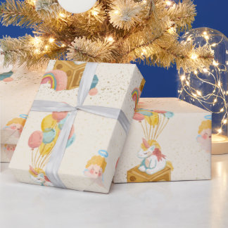 Eenhoorn Engel Ballon Cadeaupapier