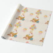 Eenhoorn Engel Ballon Cadeaupapier (Uitgerold)