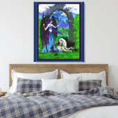 Eenhoorn Engel Meisje Vrouw Dragon Canvas Afdruk (Insitu (Slaapkamer))