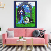 Eenhoorn Engel Meisje Vrouw Dragon Canvas Afdruk (Insitu (Woonkamer))