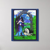 Eenhoorn Engel Meisje Vrouw Dragon Canvas Afdruk (Voorkant)