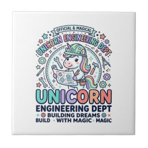 Eenhoorn Engineering Dept Vet T-Shirt Lettertype T Tegeltje