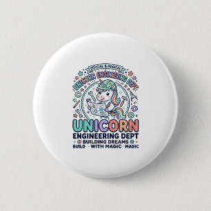 Eenhoorn Engineering Dept Vetgedrukte typografie T Ronde Button 5,7 Cm