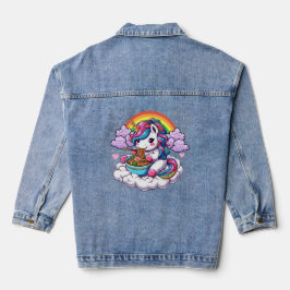 Eenhoorn Eten Japanse Ramen Noodle Japanse Liefde Denim Jacket