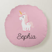 Eenhoorn, Fairy, Magic – Aangepaste naam Rond Kussen (Voorkant)