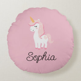 Eenhoorn, Fairy, Magic – Aangepaste naam Rond Kussen