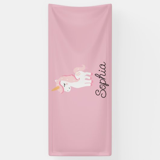 Eenhoorn, Fairy, Magic – Aangepaste naam Spandoek (Verticaal)