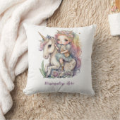 Eenhoorn Fairy Prinses Regenboog Kleuren Personali Kussen (Deken)