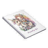 Eenhoorn Fairy Prinses Regenboog Kleuren Personali Notitieboek (Rechterzijde)