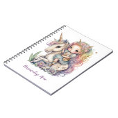 Eenhoorn Fairy Prinses Regenboog Kleuren Personali Notitieboek (Linkerzijde)