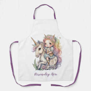 Eenhoorn Fairy Prinses Regenboog Kleuren Personali Schort