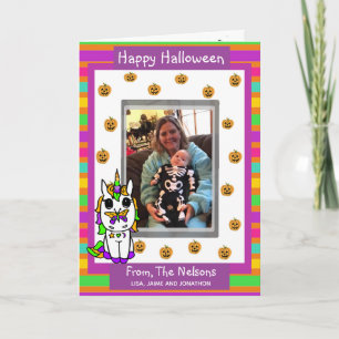 Eenhoorn Familie Foto Halloween Kaart