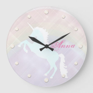 eenhoorn fantasie roze en paarse grote klok