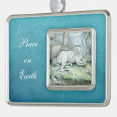 Eenhoorn Fantasy Art Vrede op Aarde Ornament (Links)